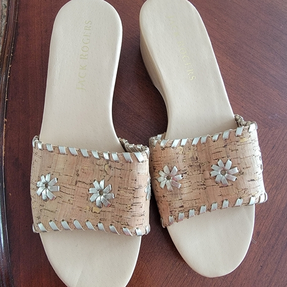 Jack Rogers Shoes - Jack Rogers Cork Sandals with Silver Accents